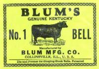 A Yellow Kentucky Blum Cowbell Label